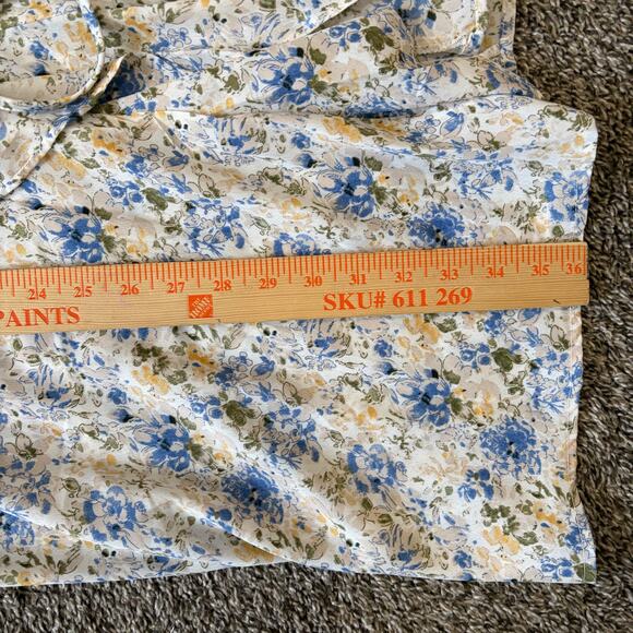 En Saison Floral Midi Slip Dress M White Feminine Bridal Ruched Romantic NWT - Picture 7 of 10